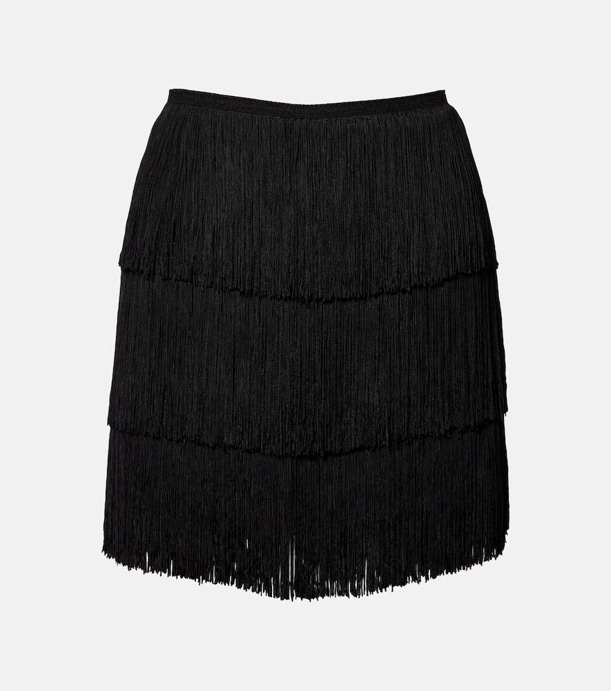 norma kamali fringed miniskirt