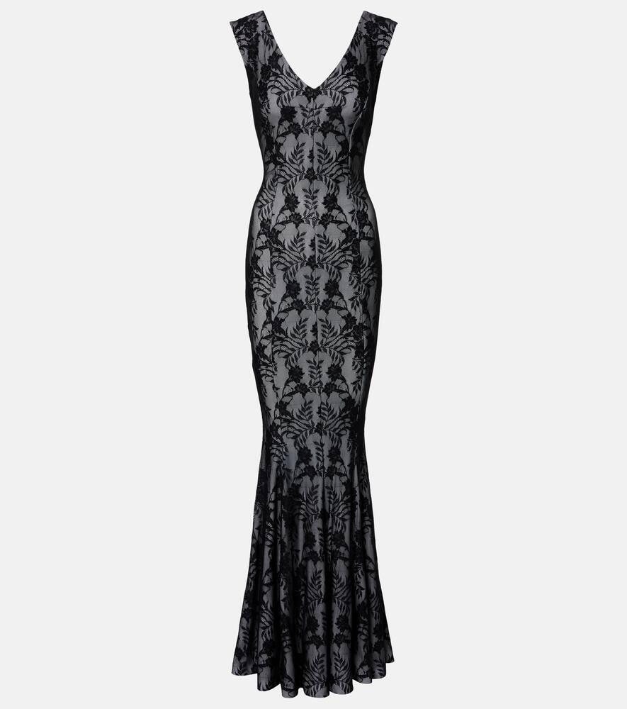 norma kamali grace lace gown