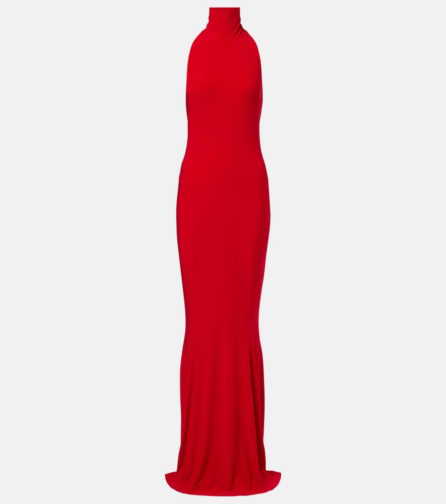 norma kamali halterneck gown