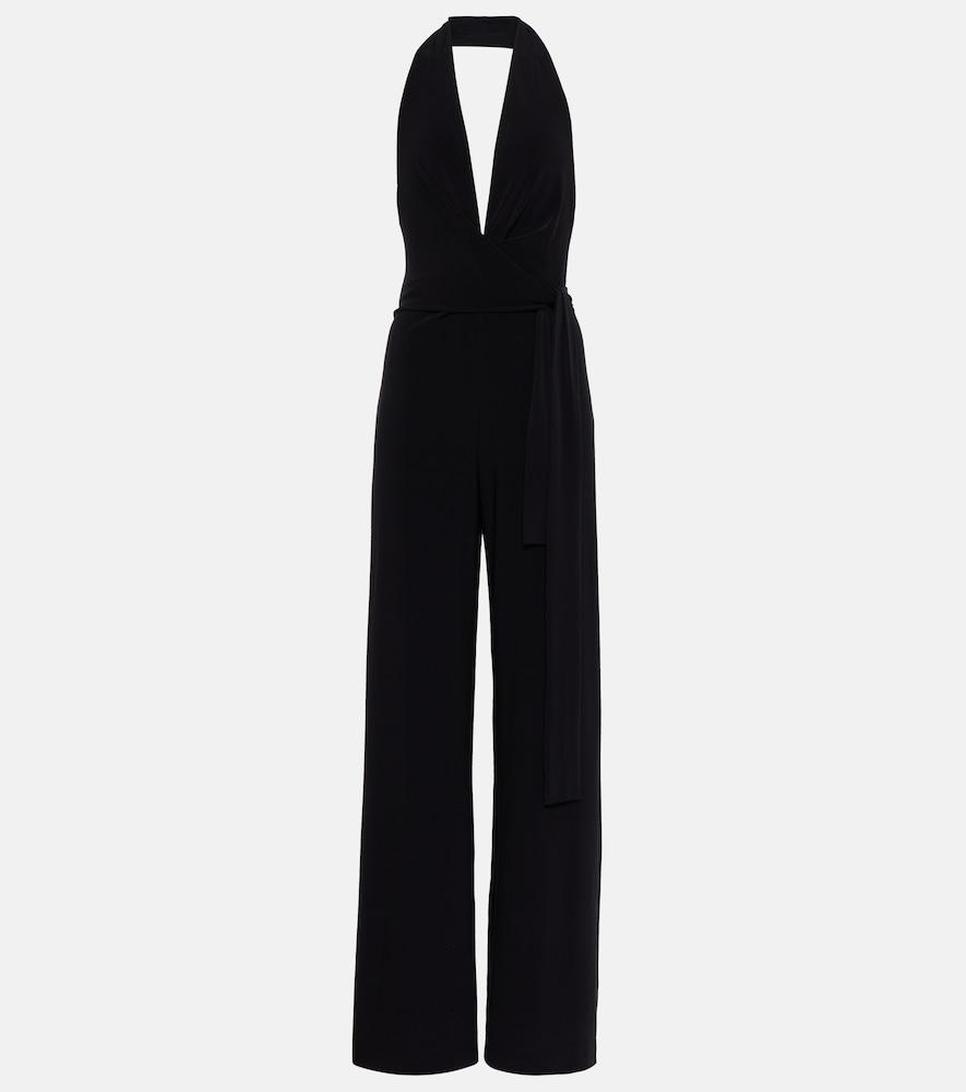 norma kamali halterneck jersey jumpsuit