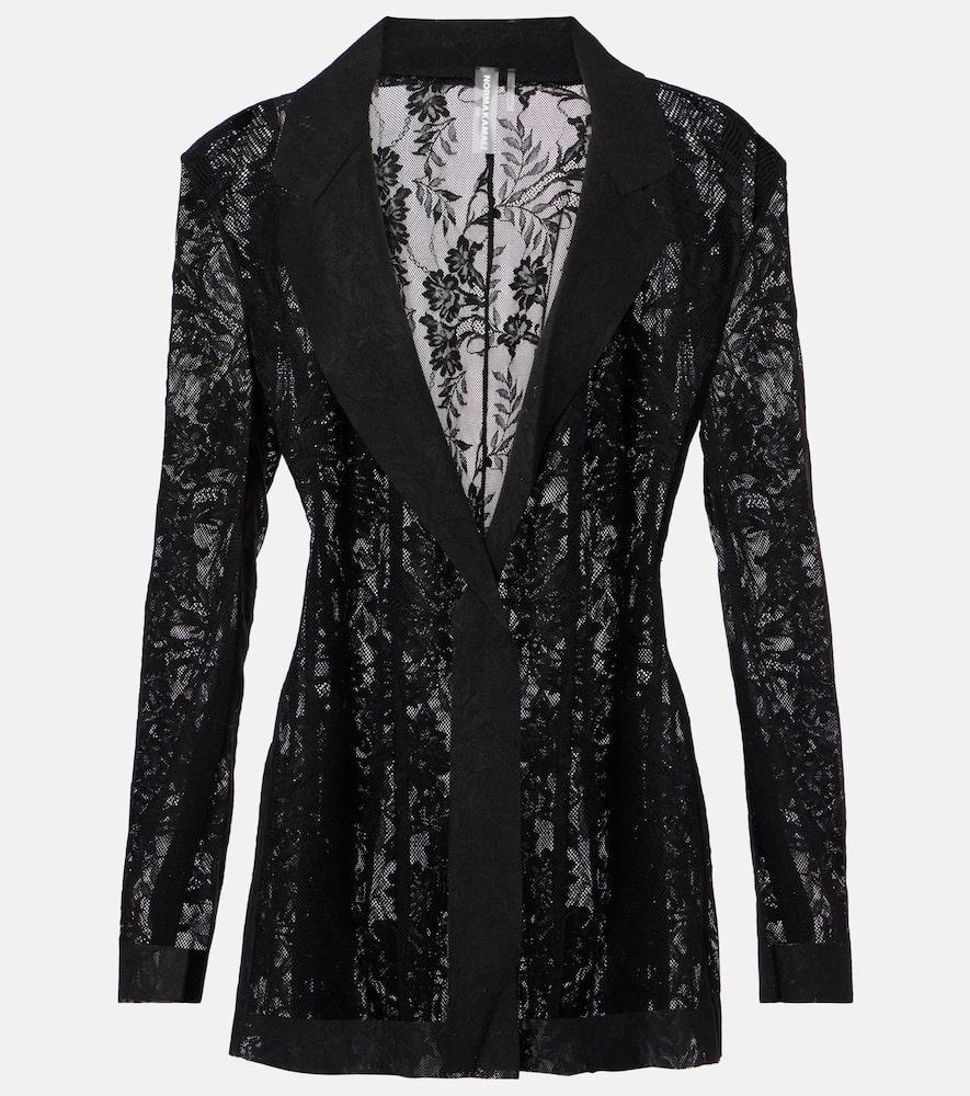 norma kamali lace blazer