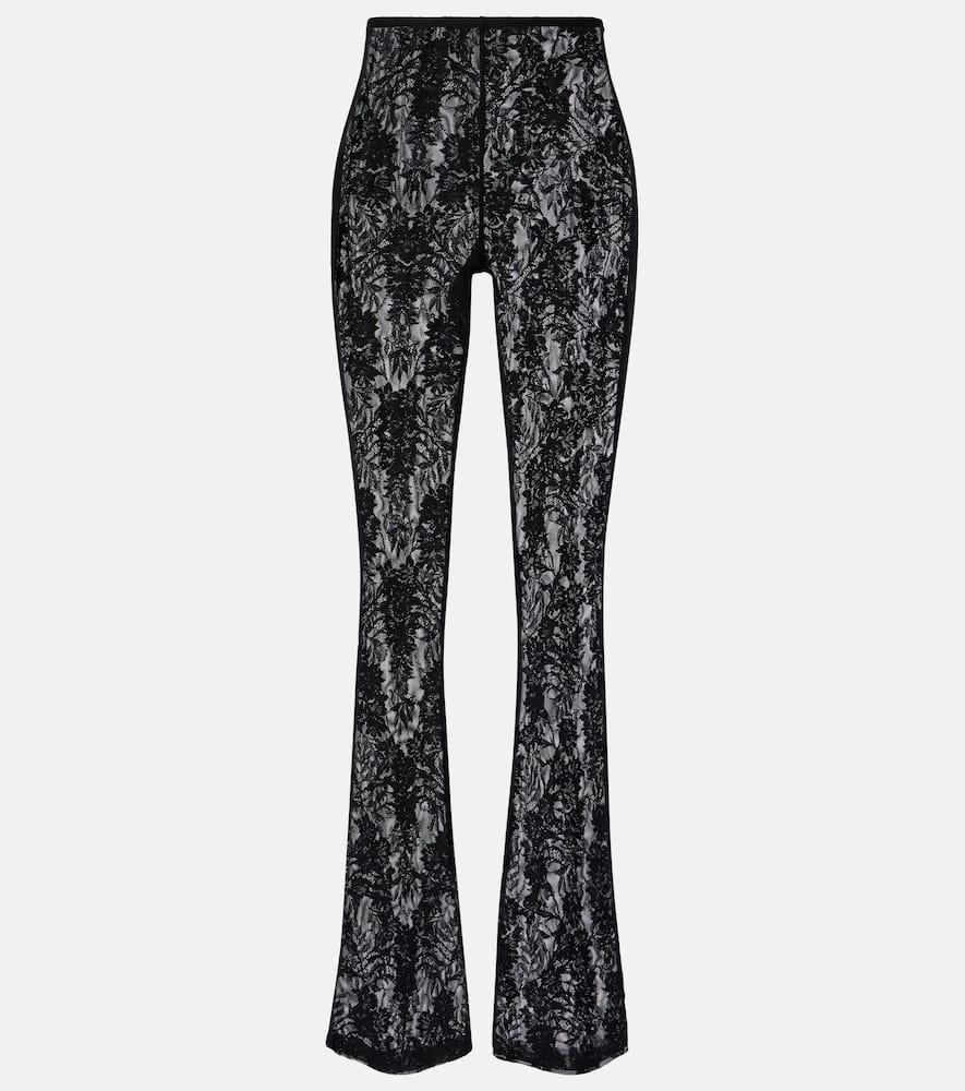 norma kamali lace flared pants