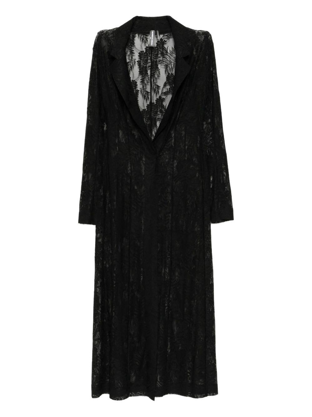 norma kamali lace long coat