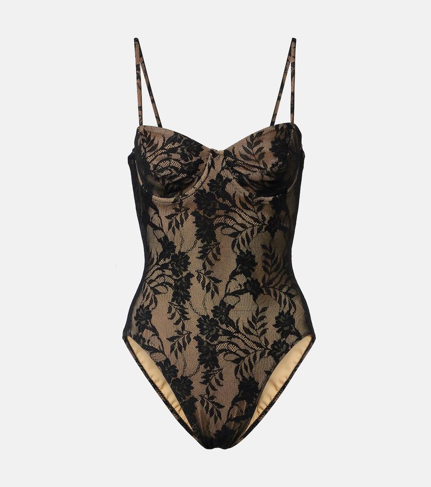 norma kamali lace sheer bodysuit