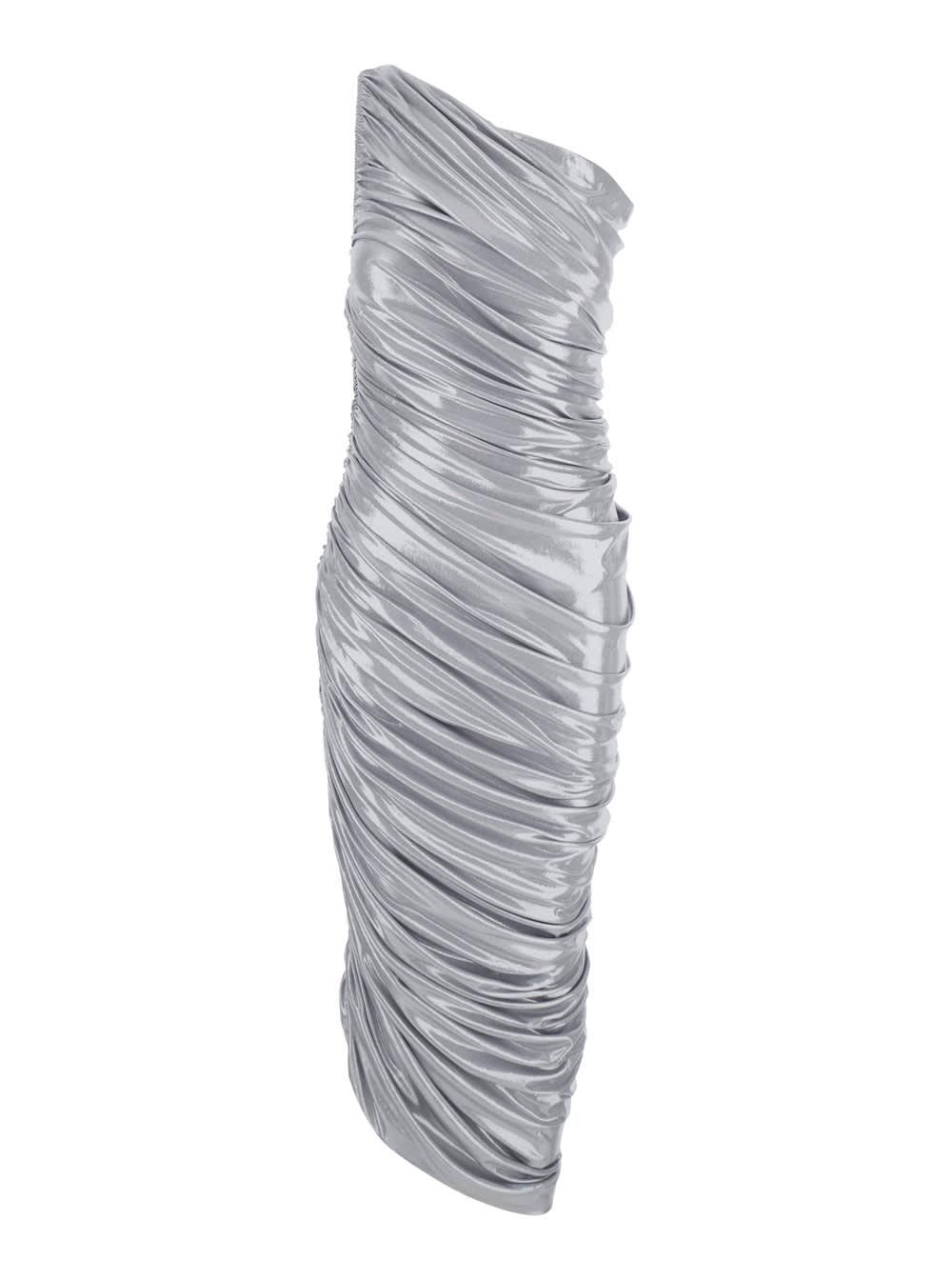 norma kamali long dress diana with v-neck in tech fabric for women