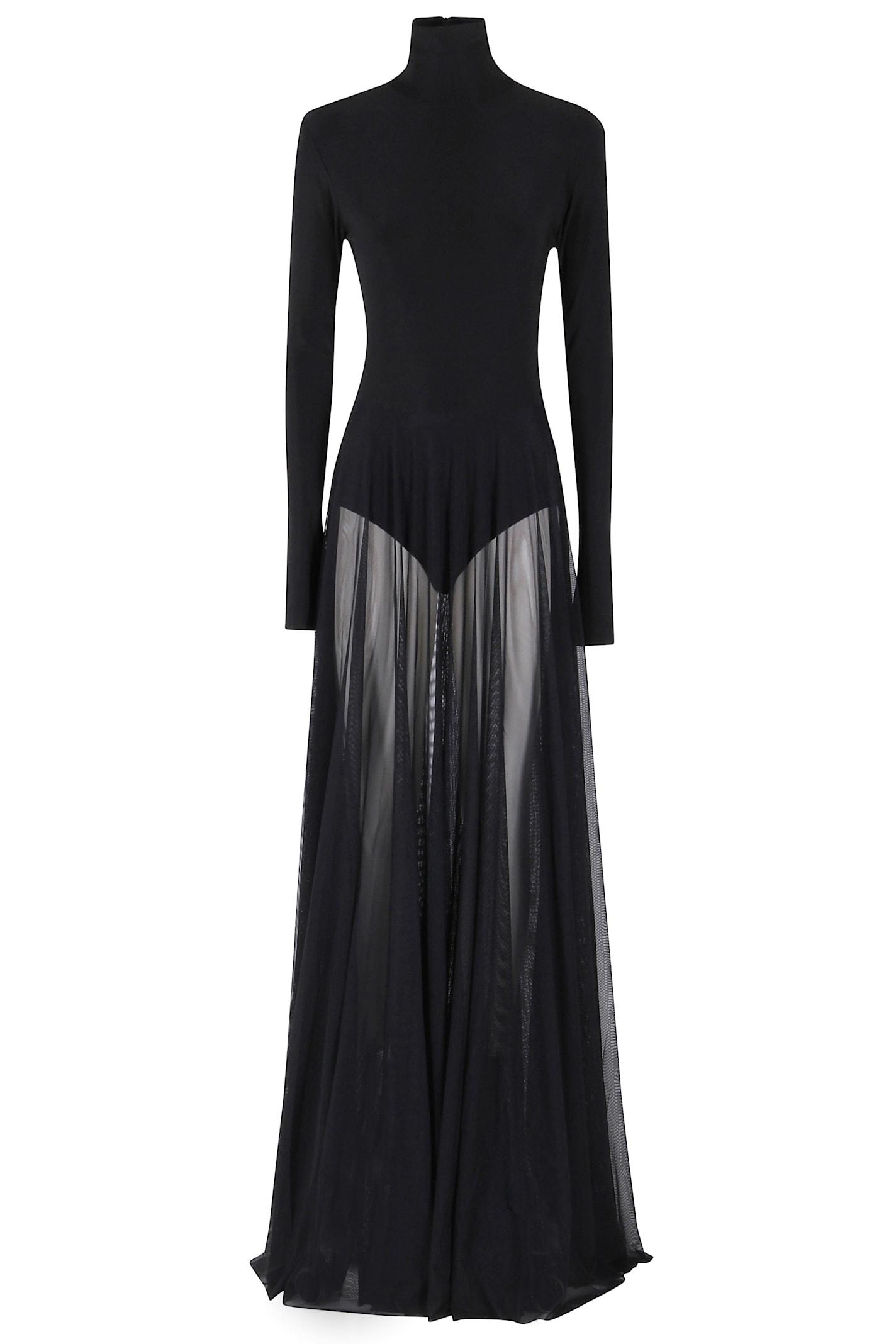 norma kamali long sleeve turtle neck flared