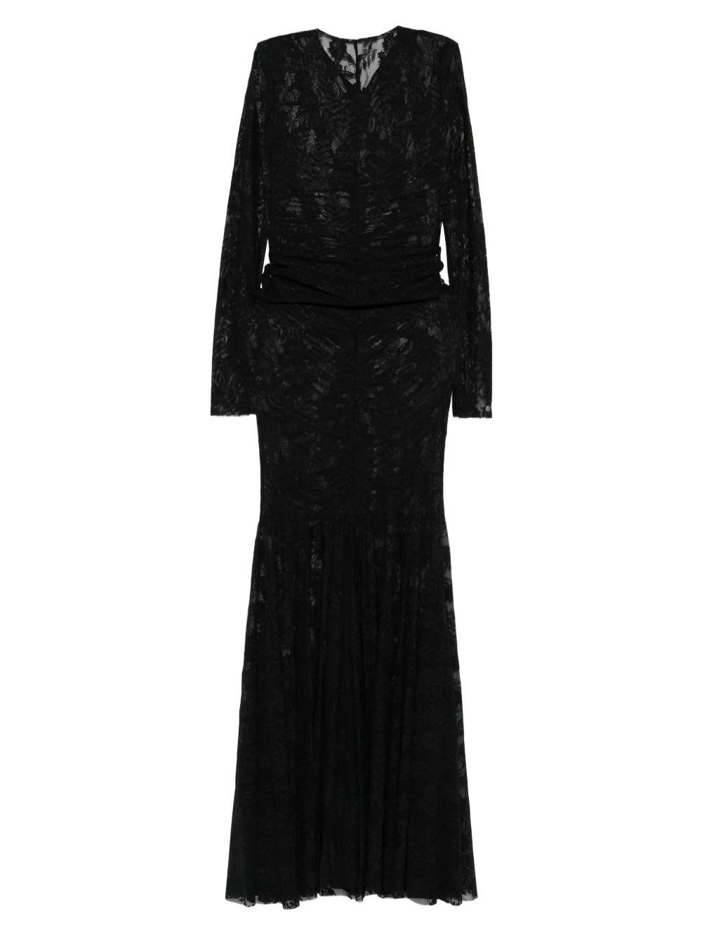 norma kamali long sleeve v-neck maxi dress