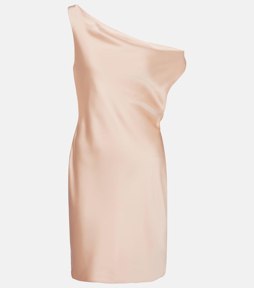 norma kamali maria asymmetric crêpe satin minidress