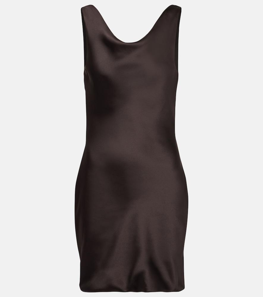 norma kamali maria crêpe satin minidress