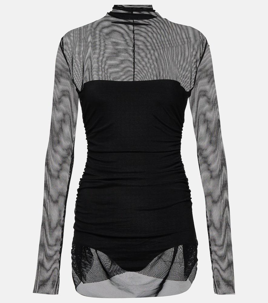 norma kamali mesh minidress