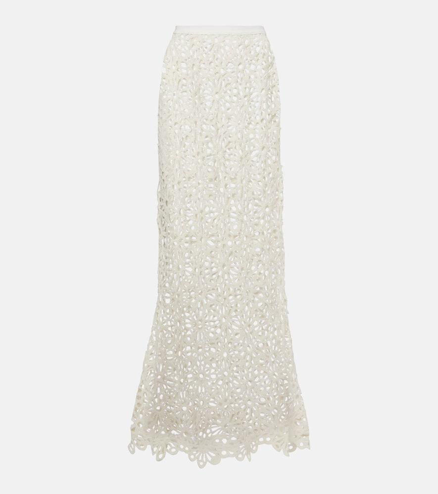 norma kamali obie floral lace maxi skirt
