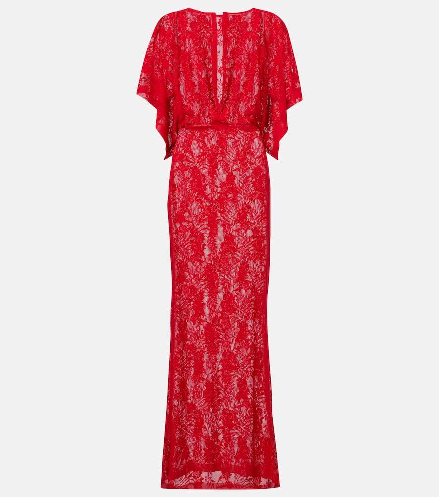 norma kamali obie lace gown