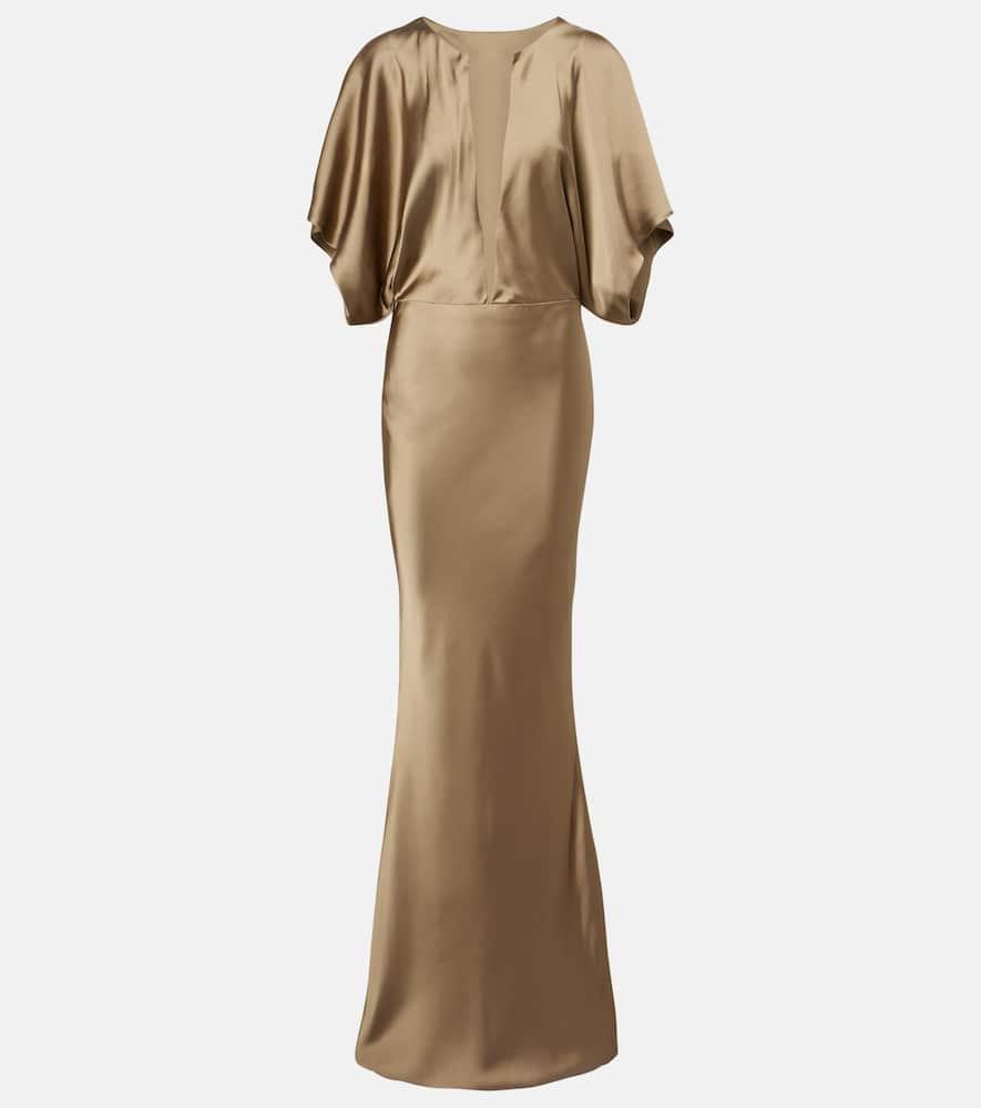norma kamali obie satin gown