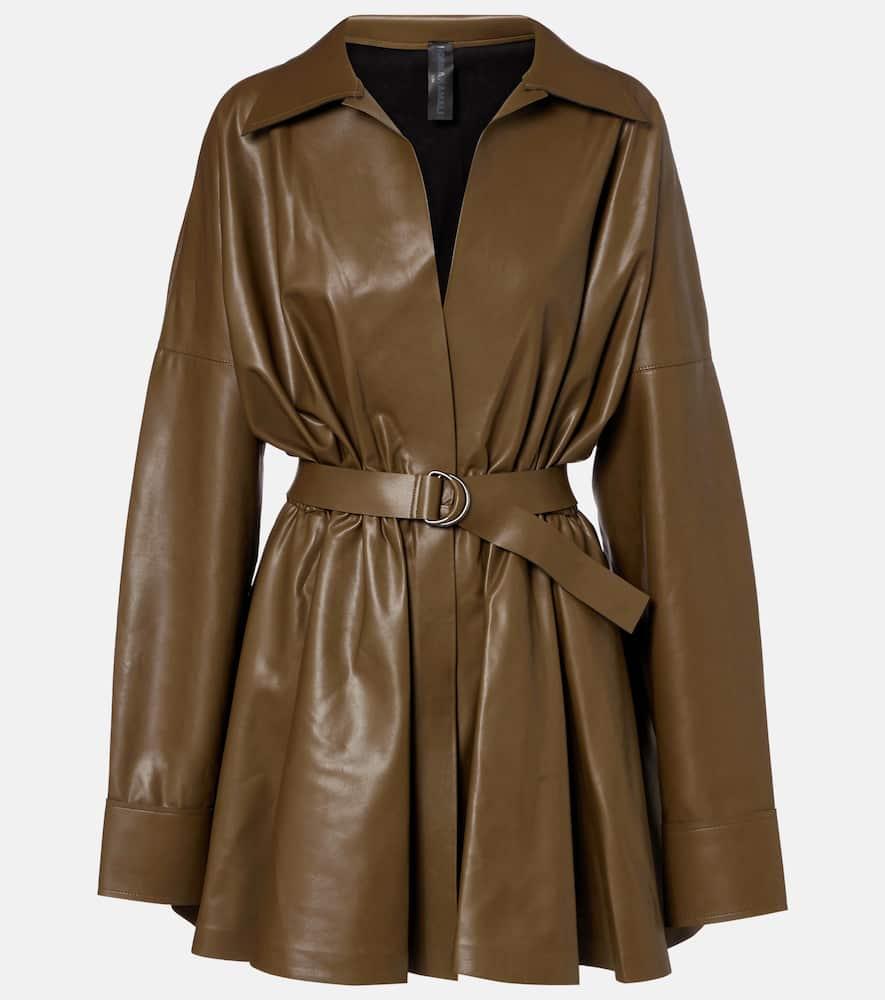 norma kamali oversized belted shirt dress