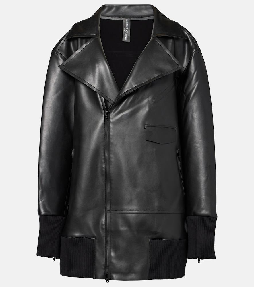 norma kamali oversized faux leather jacket