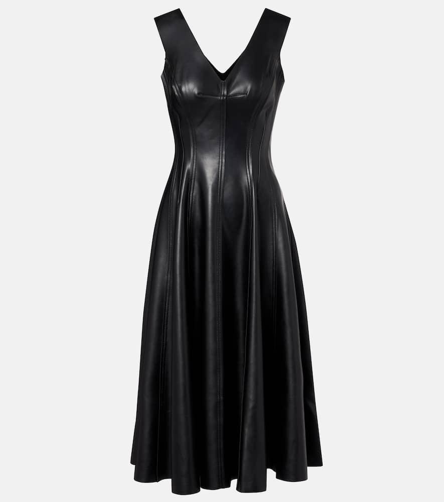 norma kamali paneled midi dress