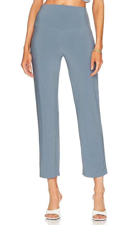 norma kamali pencil pant in baby blue.