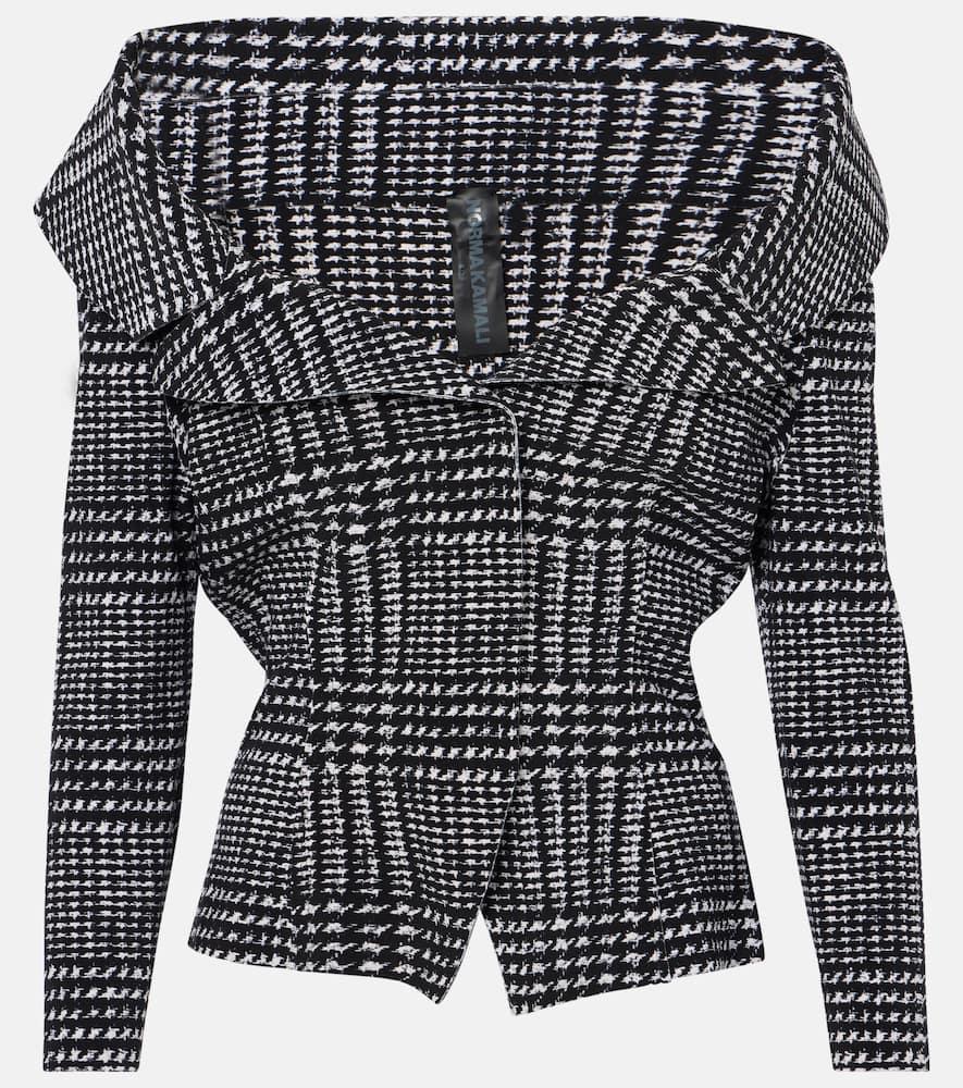 norma kamali plaid cropped jacket