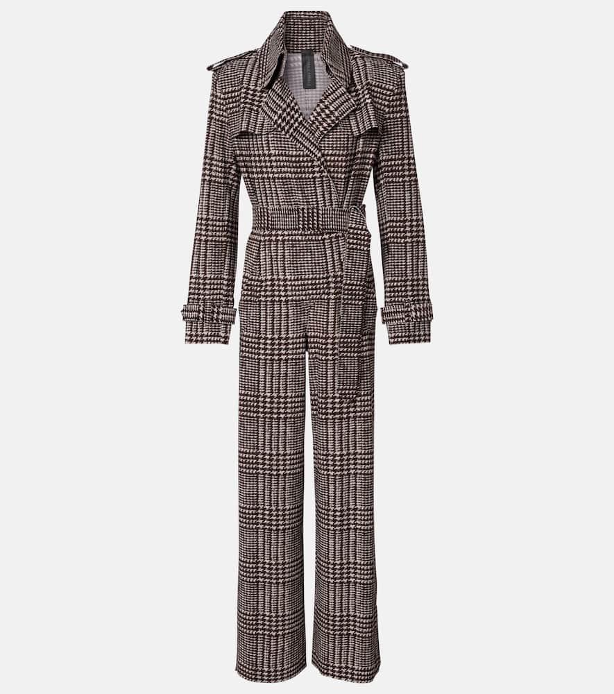 norma kamali prince of wales check jumpsuit