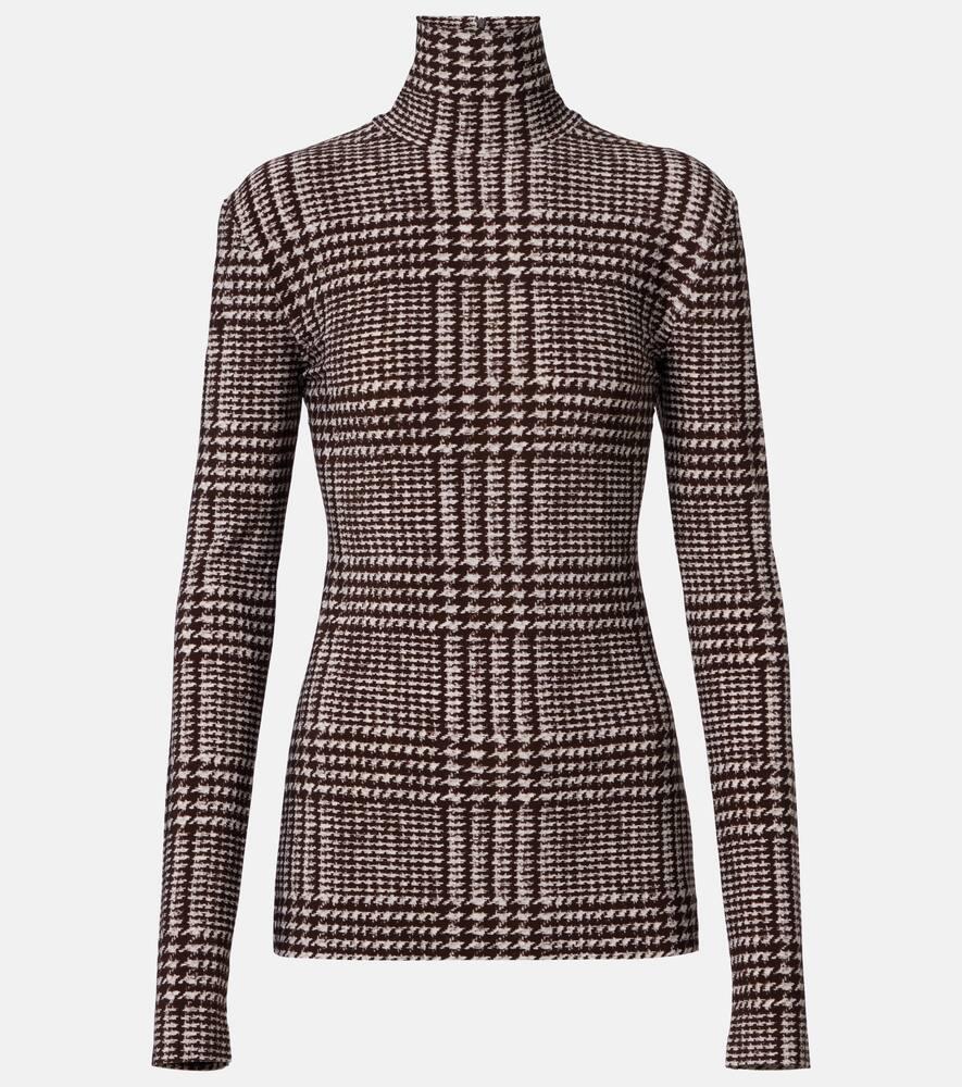 norma kamali prince of wales check turtleneck top