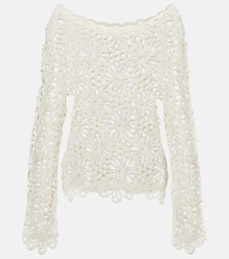 norma kamali raglan floral lace top