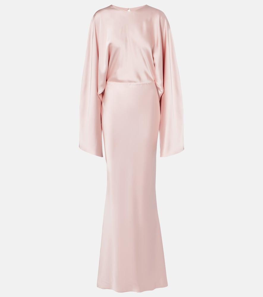 norma kamali reverse obie satin gown