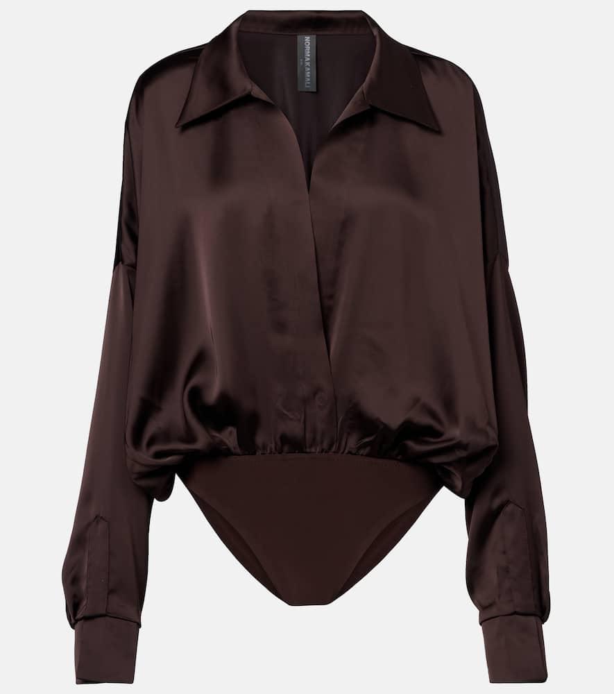 norma kamali satin bodysuit