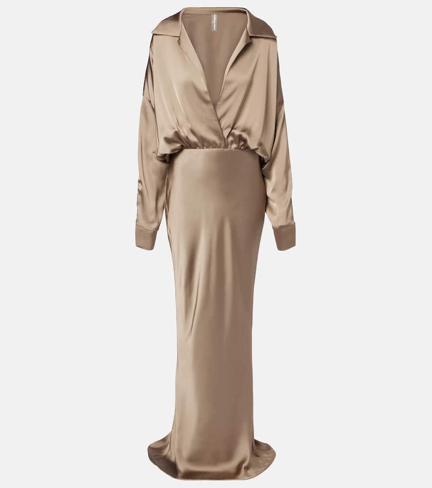 norma kamali satin gown