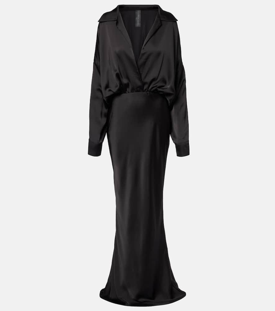 norma kamali satin gown