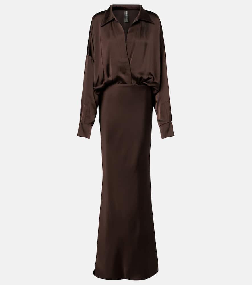 norma kamali satin gown
