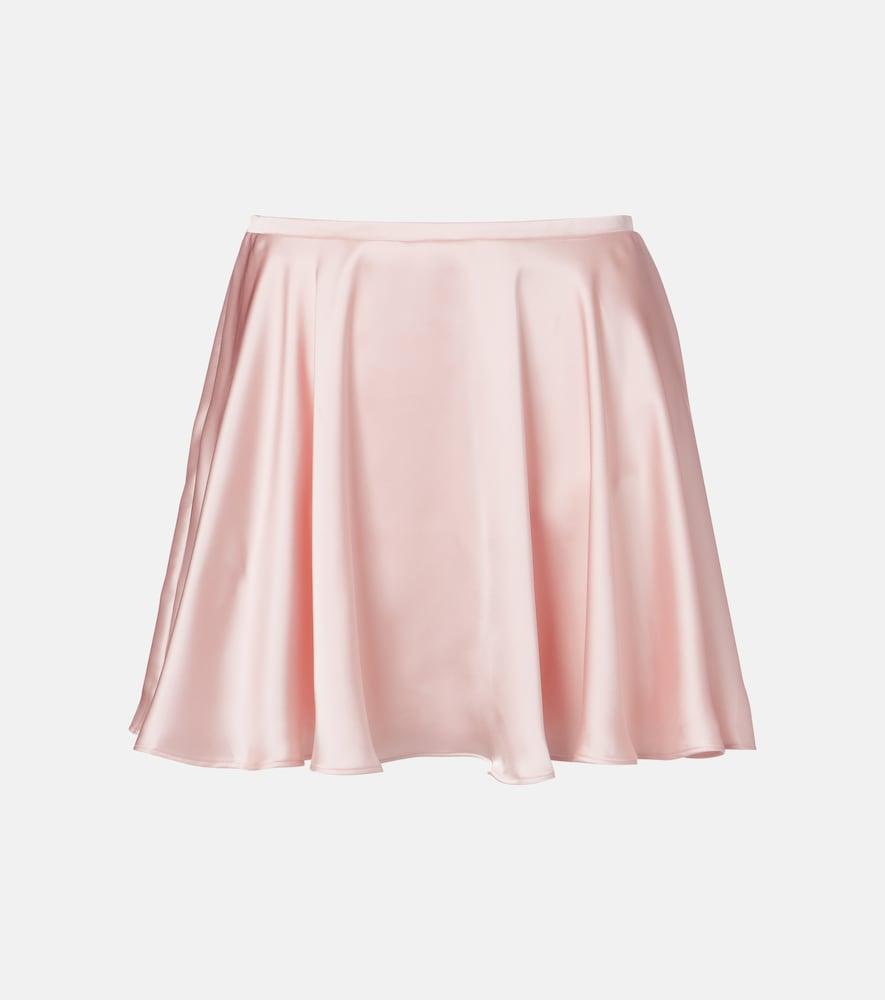 norma kamali satin miniskirt