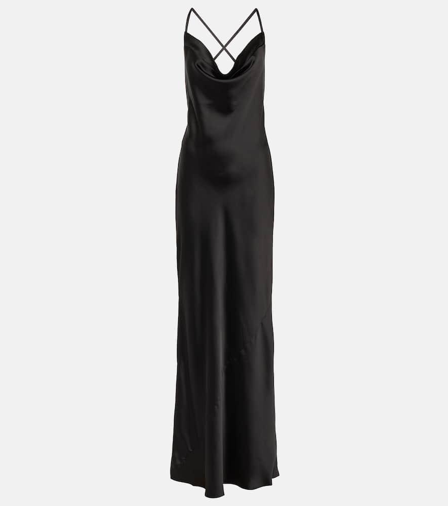 norma kamali satin slip dress