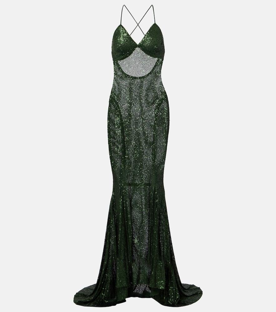 norma kamali sequined gown