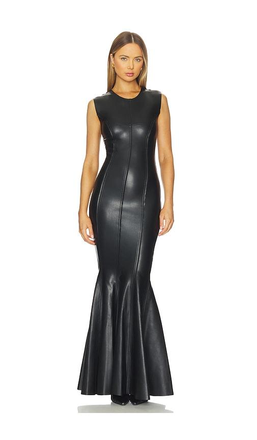 norma kamali sleeveless grace fishtail gown in black.