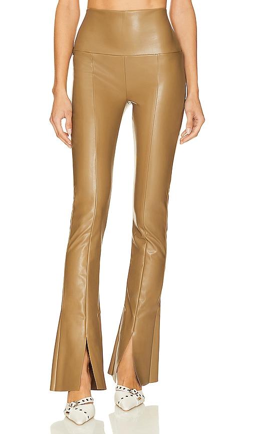 norma kamali spat legging in tan.