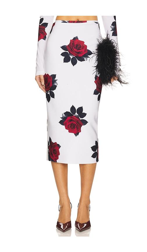 norma kamali straight skirt in white.