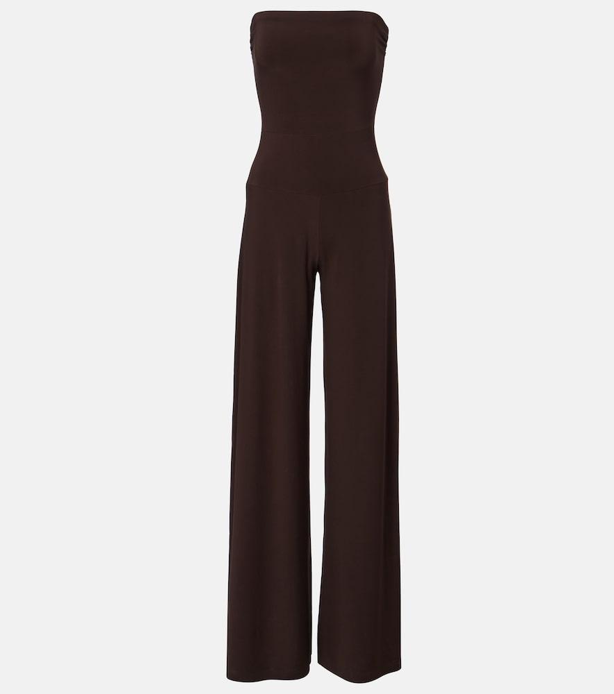 norma kamali strapless jersey jumpsuit