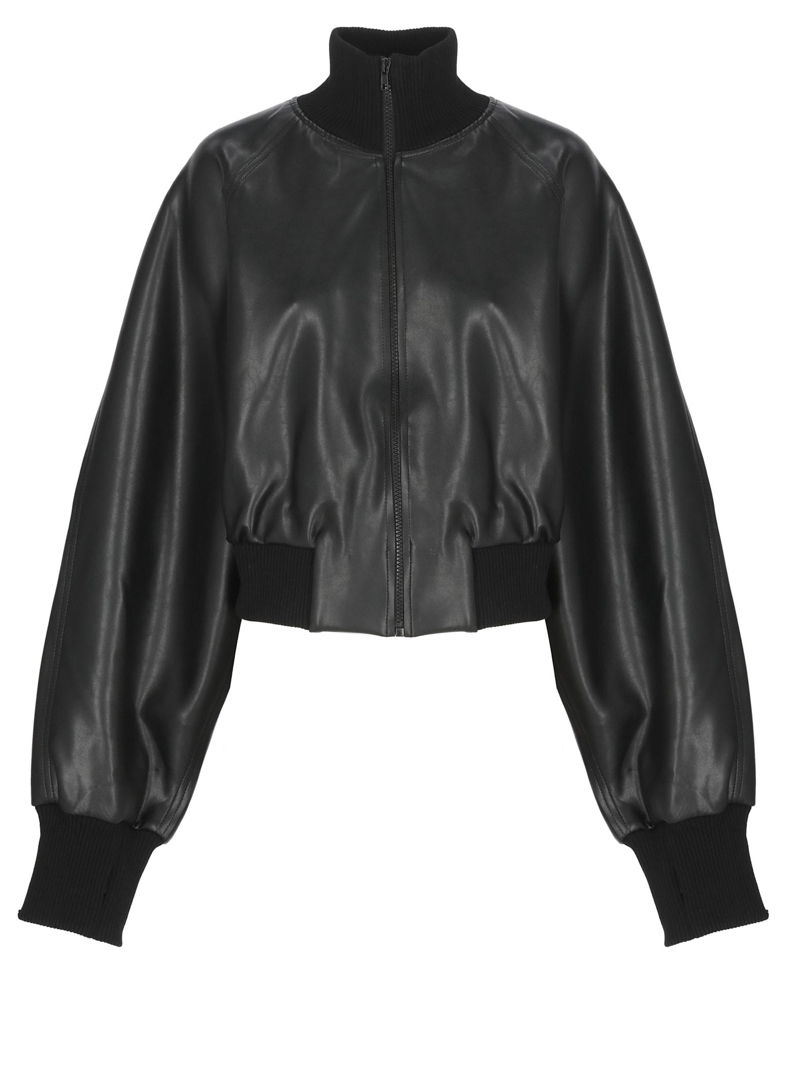norma kamali synth leather jacket