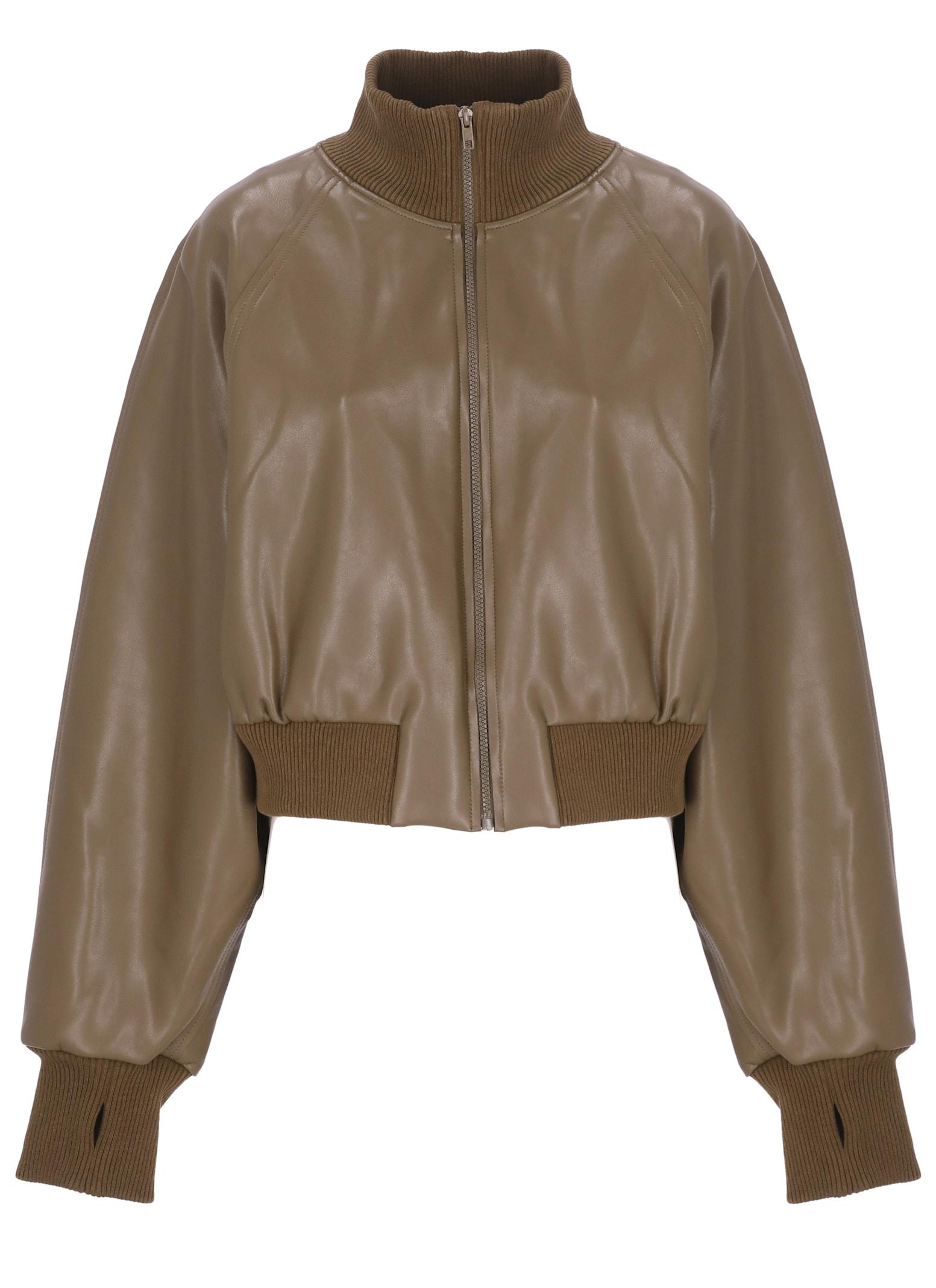 norma kamali synth leather jacket