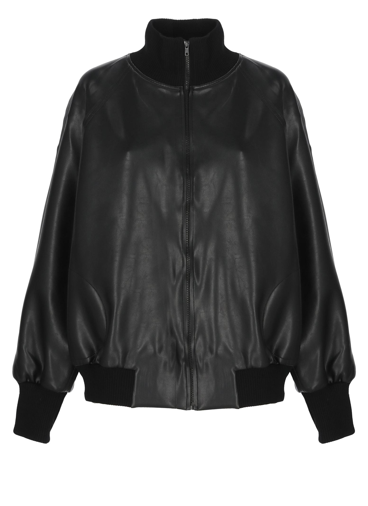 norma kamali synth leather jacket