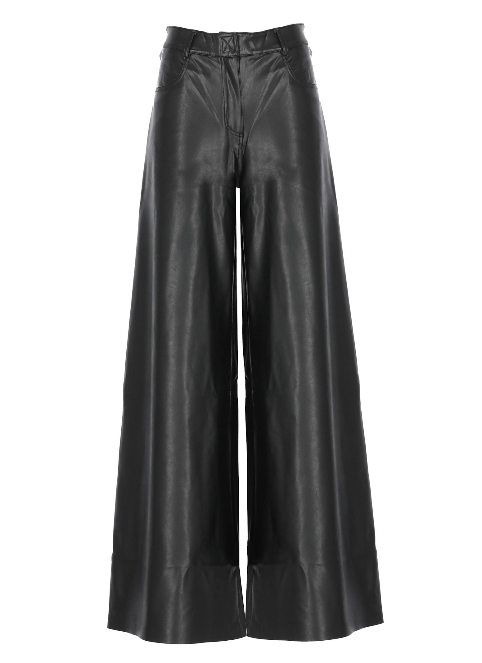 norma kamali synth leather trousers
