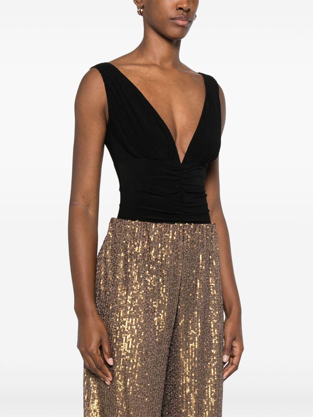 norma kamali top black polester elastane - women