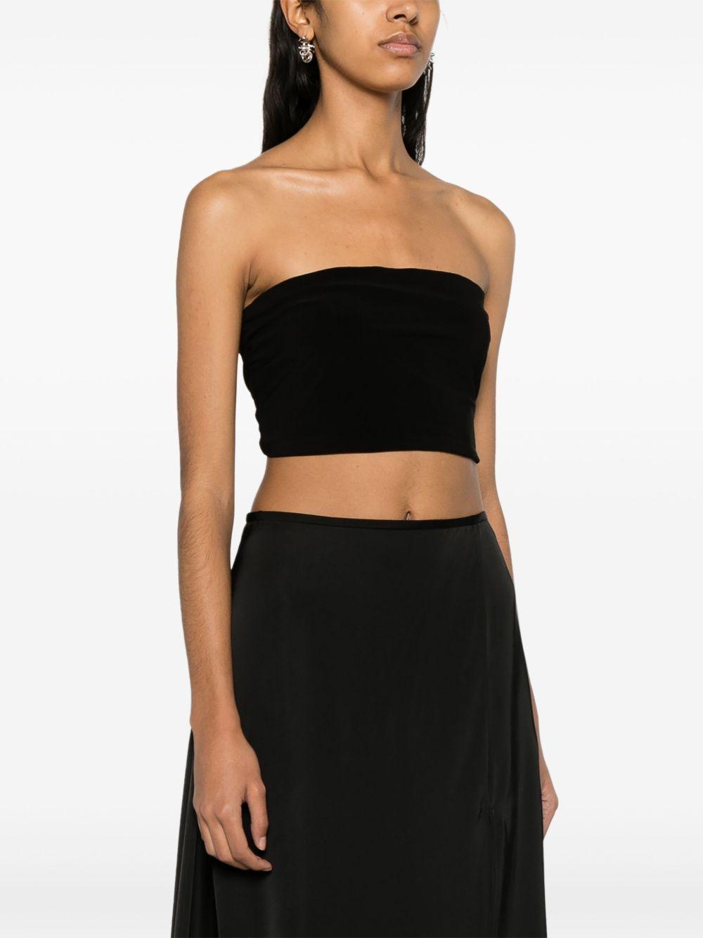 norma kamali top black polyester elastane - women