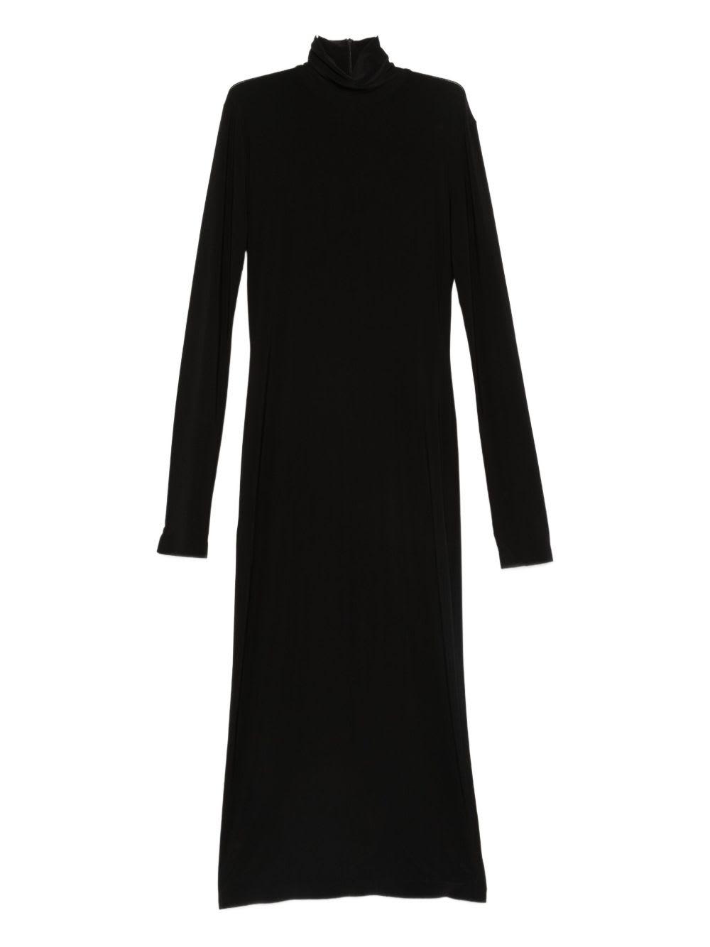 norma kamali turtle-neck midi dress