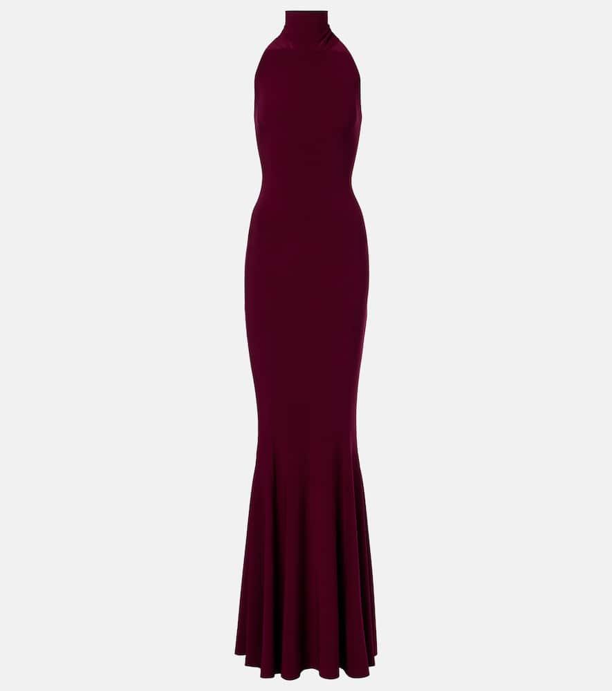 norma kamali turtleneck jersey gown