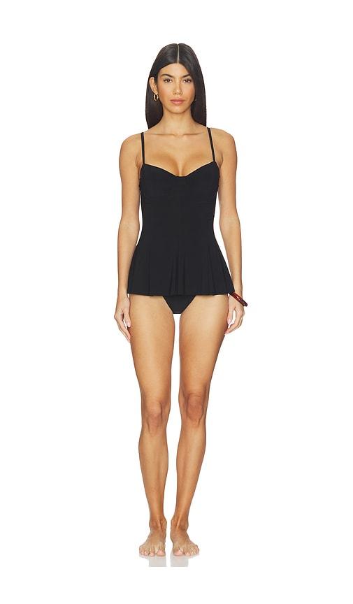 norma kamali underwire swim dress in black.