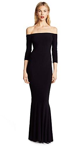 norma kamali women's kamali kulture off shoulder fishtail gown, black, l