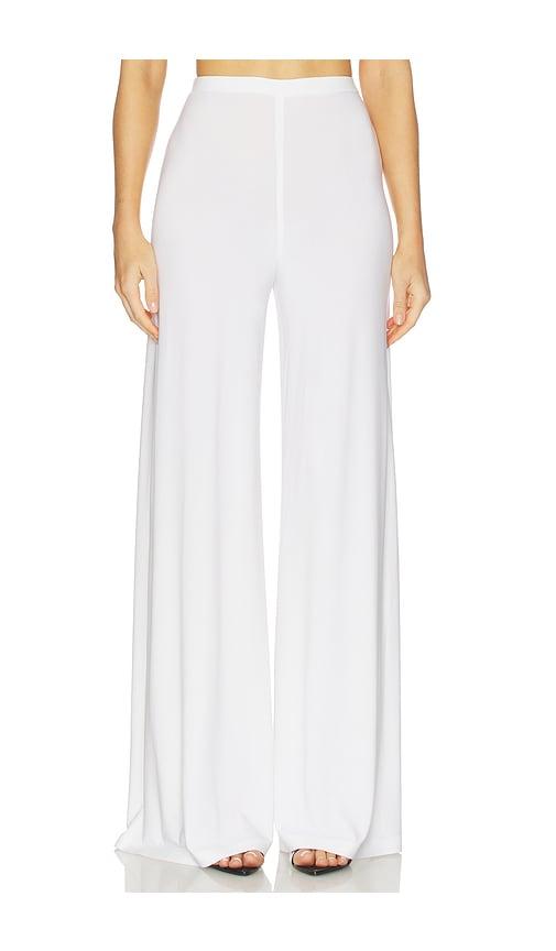 norma kamali x lifestyle bias pant in white.