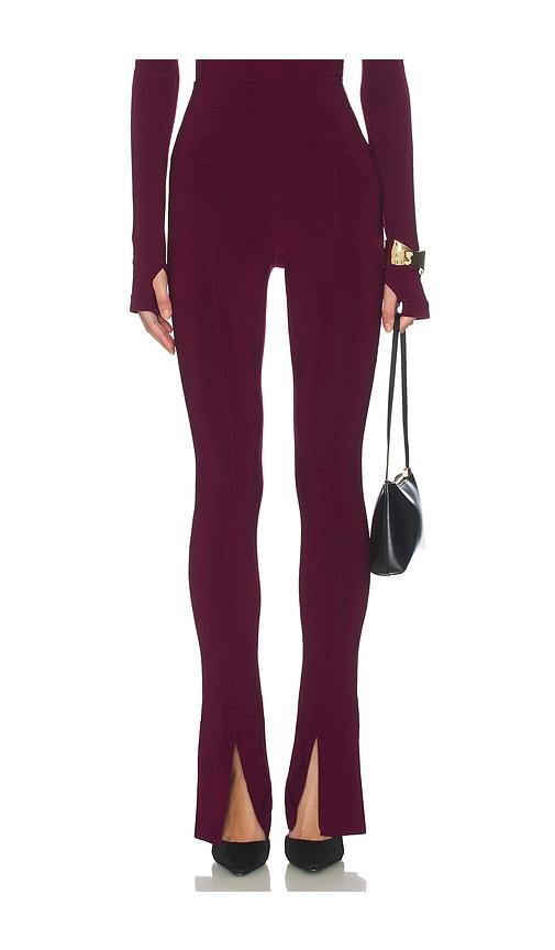 norma kamali x lifestyle x revolve spat legging in burgundy.