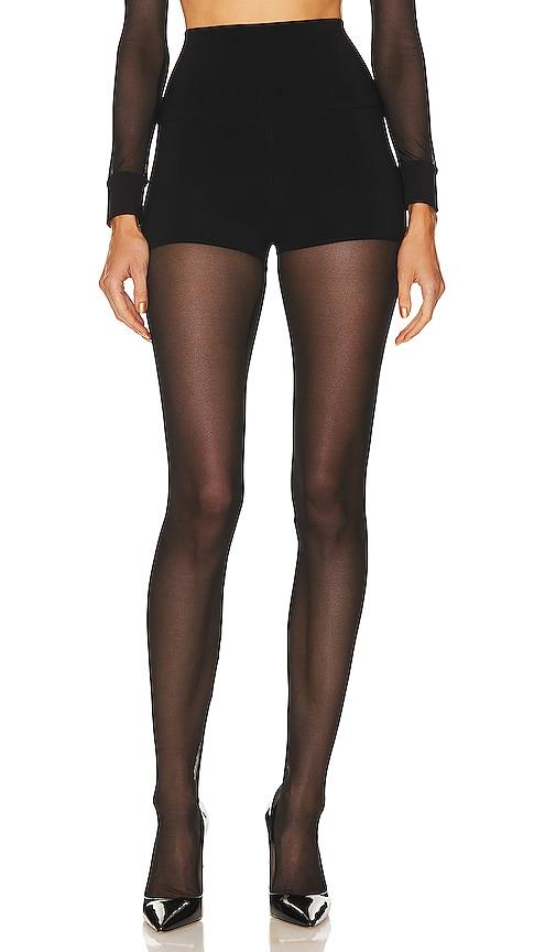 norma kamali x revolve legging with mesh bottom footsie in black.